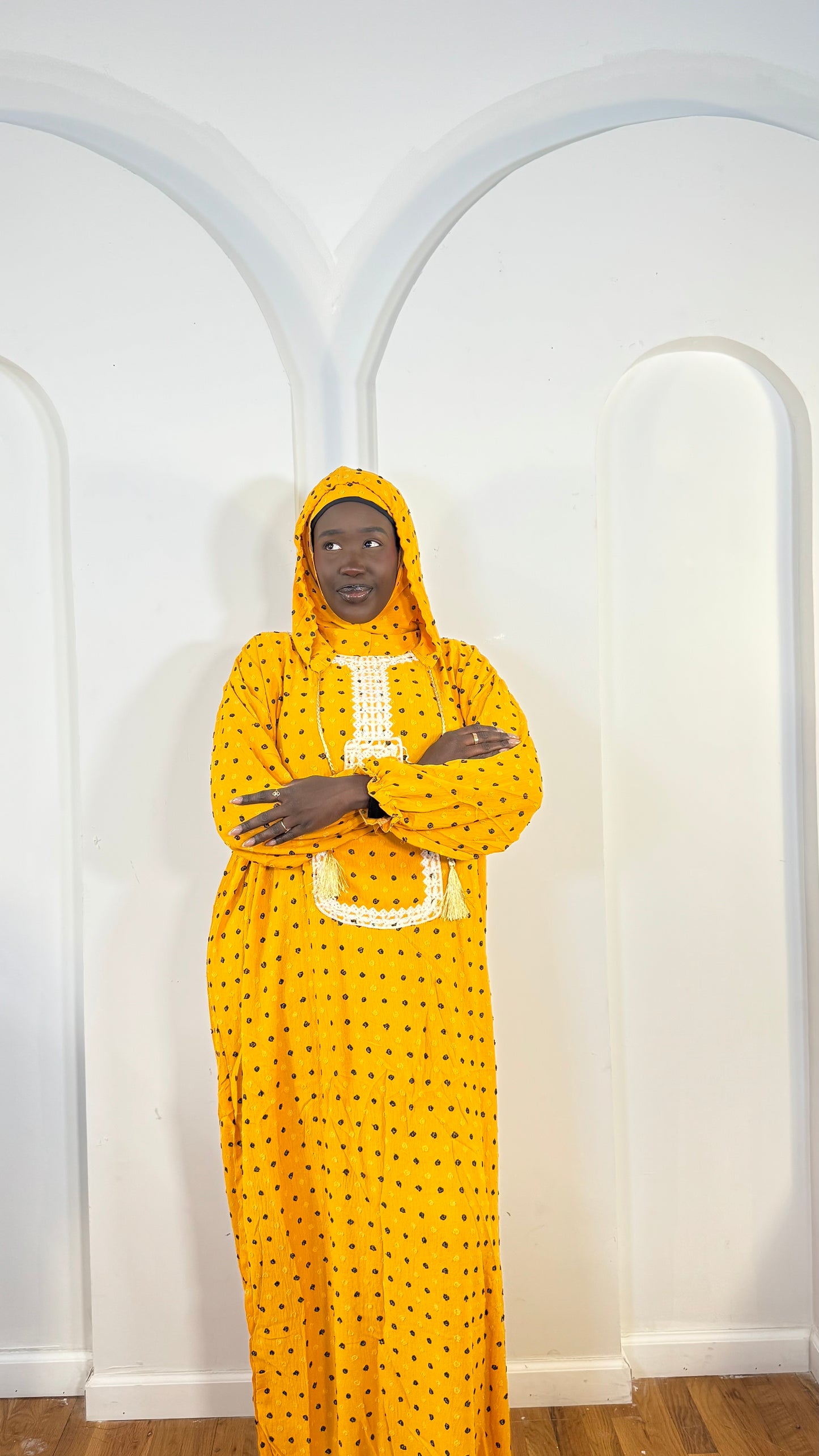 Hooded Prayer Dress: Polka Dot
