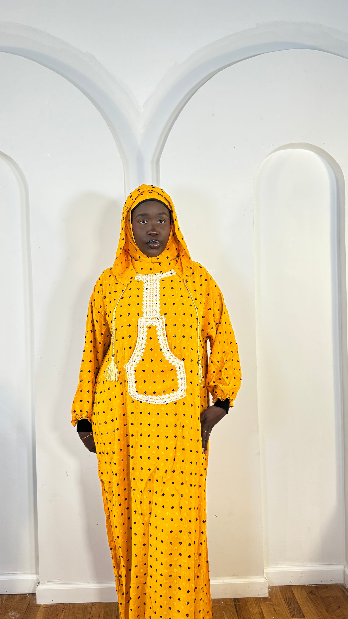 Hooded Prayer Dress: Polka Dot